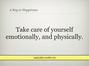 taking care of yourself...
