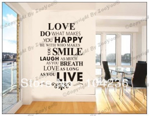 Love Happy Live eBay & Amazon Hot Selling Lettering Quote Removable ...