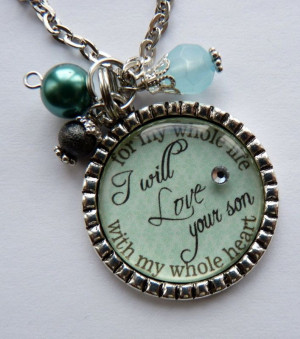 ... my whole life necklace, wedding gift mother in law beautiful quote. $