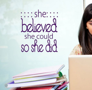 She Believed she could So She Did wall Decal words Vinyl Lettering , 8 ...