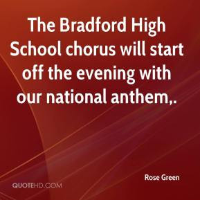 The Bradford High School chorus will start off the evening with our ...