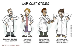 this also reminds me of PHD Comics on lab coat styles