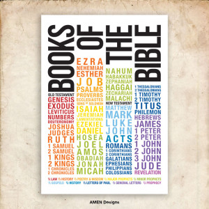 Books of the Bible. Printable PDF. Print on A3.