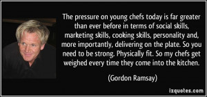 The pressure on young chefs today is far greater than ever before in ...