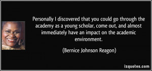 discovered that you could go through the academy as a young scholar ...