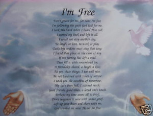 PERSONALIZED MEMORIAL POEM DONT GRIEVE FOR ME IM FREE For Sale - New ...