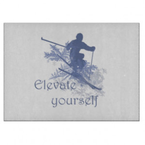 Elevate Yourself Inspirational Skiing Sport Quote Cutting Boards