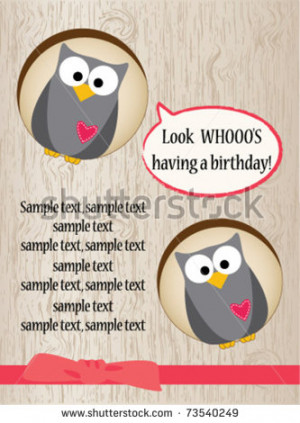 Cute owl birthday card