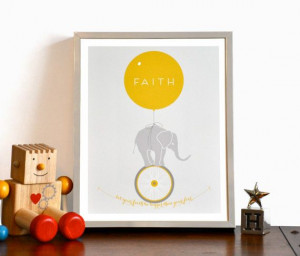 Let Your Faith Be Bigger Than Your Fear Elephant Monocycle Typography ...