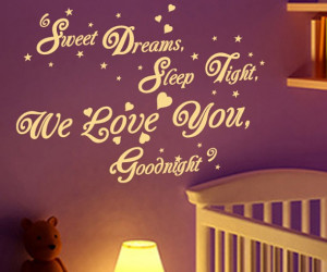 SWEET DREAMS GOODNIGHT quote vinyl wall sticker decal