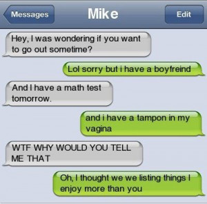 Girl insults guy the dirty way