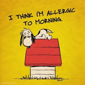allergic to morning funny quotes quote snoopy funny quote funny quotes ...