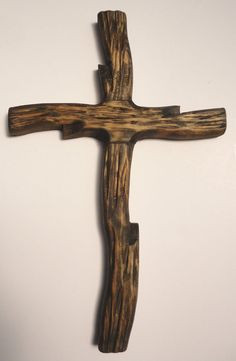 Rugged Rustic Wooden Cross Handcarved Handmade by TheFairLine, $24.00