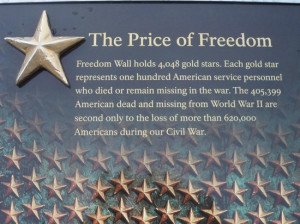 National World War II Memorial Photo: Freedom wall explanation