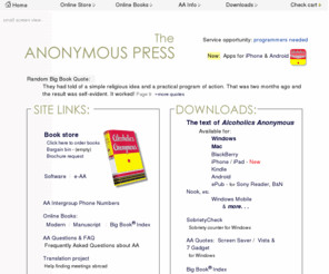 Alcoholics Anonymous Books, Software, Phone Numbers, FAQ & AA Big Book ...