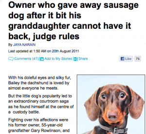 Dachshund at center of legal battle
