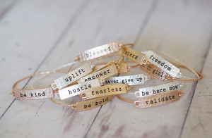 Stamped Sayings Bar Bracelets $6.99!