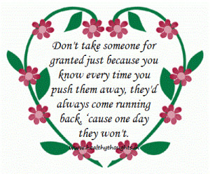 Don't Take Someone for Granted Quotes