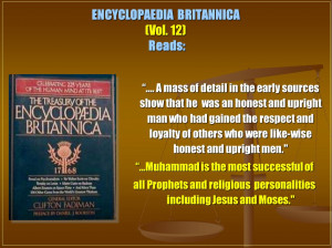Encyclopedia Britannica on Muhammad; The Prophet of Islam