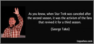 As you know, when Star Trek was canceled after the second season, it ...