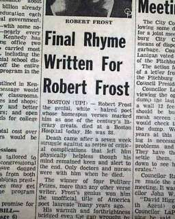 Robert Frost Deaths | ROBERT FROST DEATH American Poetry Poems 1963 ...