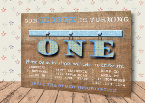 baby boy invitation, child birthday, male birthday, digital first ...