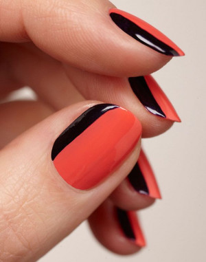 Love this... could do an accent nail w/ a silver or gold stripe ...