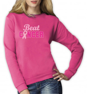 Beat-Cancer-Women-Sweatshirt-Hope-Pink-Survivor-Support-Breast-Cancer ...