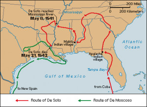 Hernando De Soto 39 s Route Map
