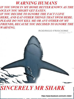 love the message except for the part about sharks 