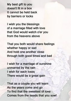 Poems for a new bride | Some enchanting poems have been passed down ...