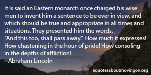 So the change that has come upon us, even if it is the loss of a loved ...