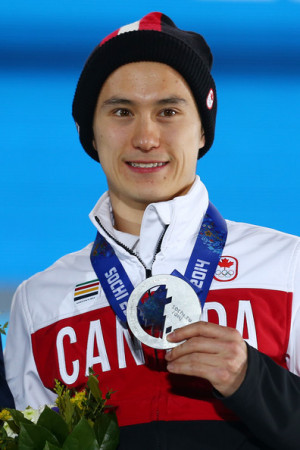 Patrick Chan Silver medalist Patrick Chan of Canada celebrates on the