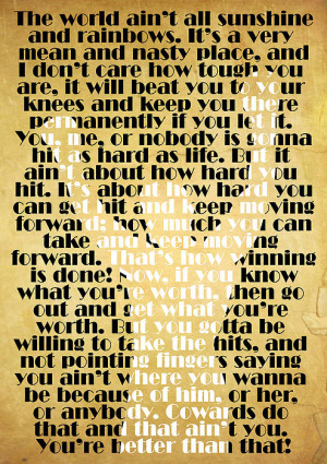Rocky Balboa Quote Poster Print by Pete Baldwin