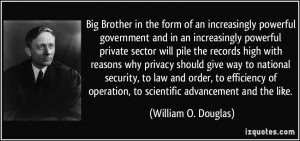 Big Brother in the form of an increasingly powerful government and in ...