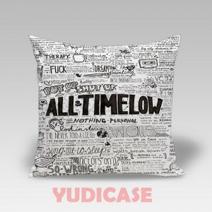 all time low music quote - pillow case 18''x18'' two side