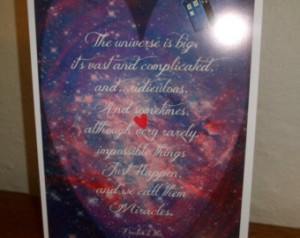 Valentine Doctor Who Quote Universe card is a 5 1/2