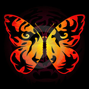 Beauty and strength combined in Butterfly Tiger Tattoo Designs