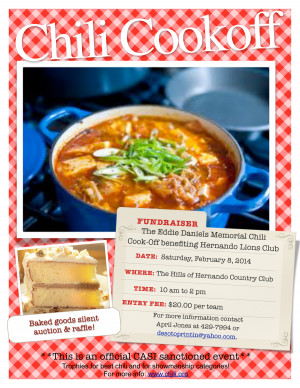 Chili Cook Off Fundraiser Flyers