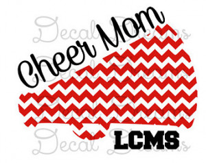 Cheer Mom Vinyl Decal Chevron Decal Megaphone Cheer Pride School Pride ...