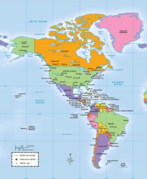 Western Hemisphere Map
