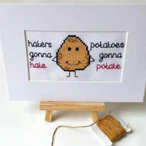 ... embroidery #potato #joke #funny #haters #quote #design #handmade