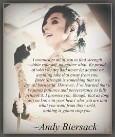 Andy Biersack Quote on Inner Strength More