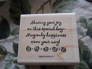 about Rubber Stamp Quote Verse Sharing Your Joy Special Day Happiness ...
