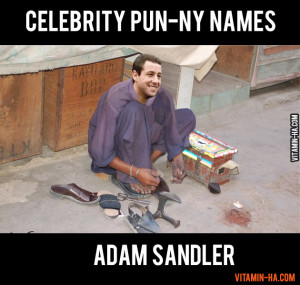 celebrity name puns adam sandler