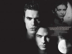 The Vampire Diaries TV Show Damon/Katherine/Stefan