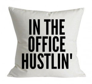 Hustlin' Pillow Cover - Hustle 16x16 Pillow Cover - Office Pillow ...