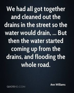 and cleaned out the drains in the street so the water would drain ...