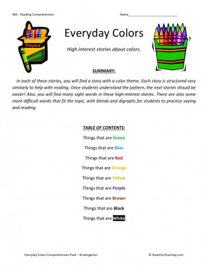 story first grade reading comprehension worksheets