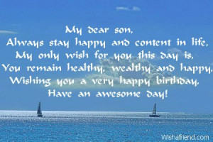Birthday Wish For Son: Sons Always, Dear Sons, Quotes, Happy Birthday ...